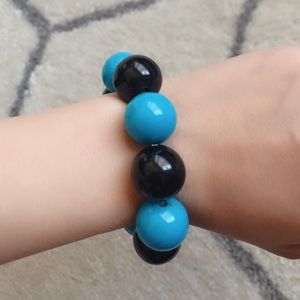 Blue and Black Beads Bracelet